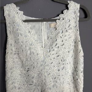 LOFT White Sleeveless V Neck Bodycon Dress Size 8